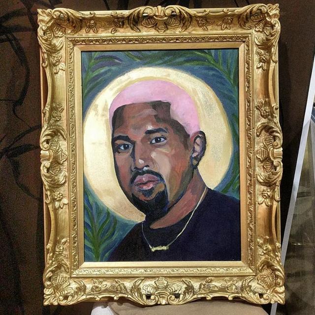 Kanye West portrait by local artist Nate Renner