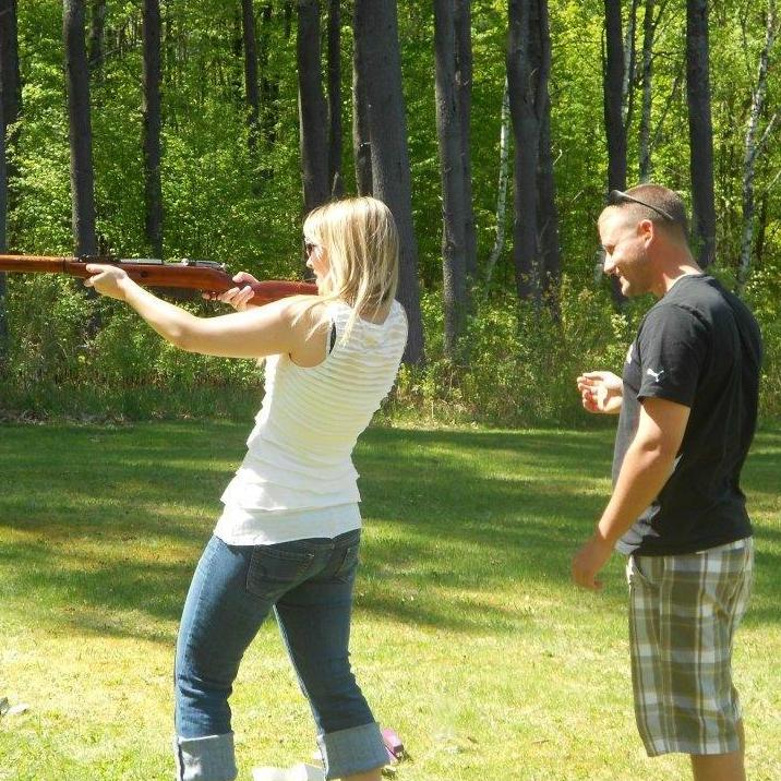 Target practice in the backyard with Gerry and Heather.
