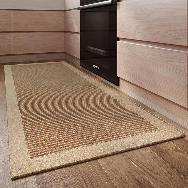 LUFEIJIASHI Large Kitchen Rugs and mats Non Slip Washable Kitchen Runner Rug Absorbent Farmhouse Style Kitchen Floor mats for in Front of Sink (Light Coffee, 20X70)