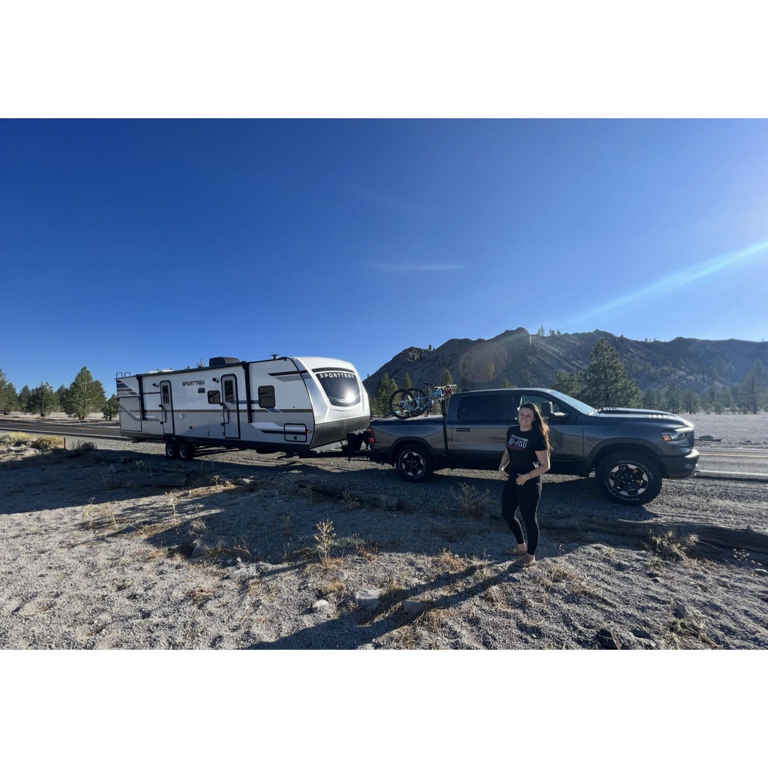 Us driving into Yosemite for a 3 week stay during our RV adventures.