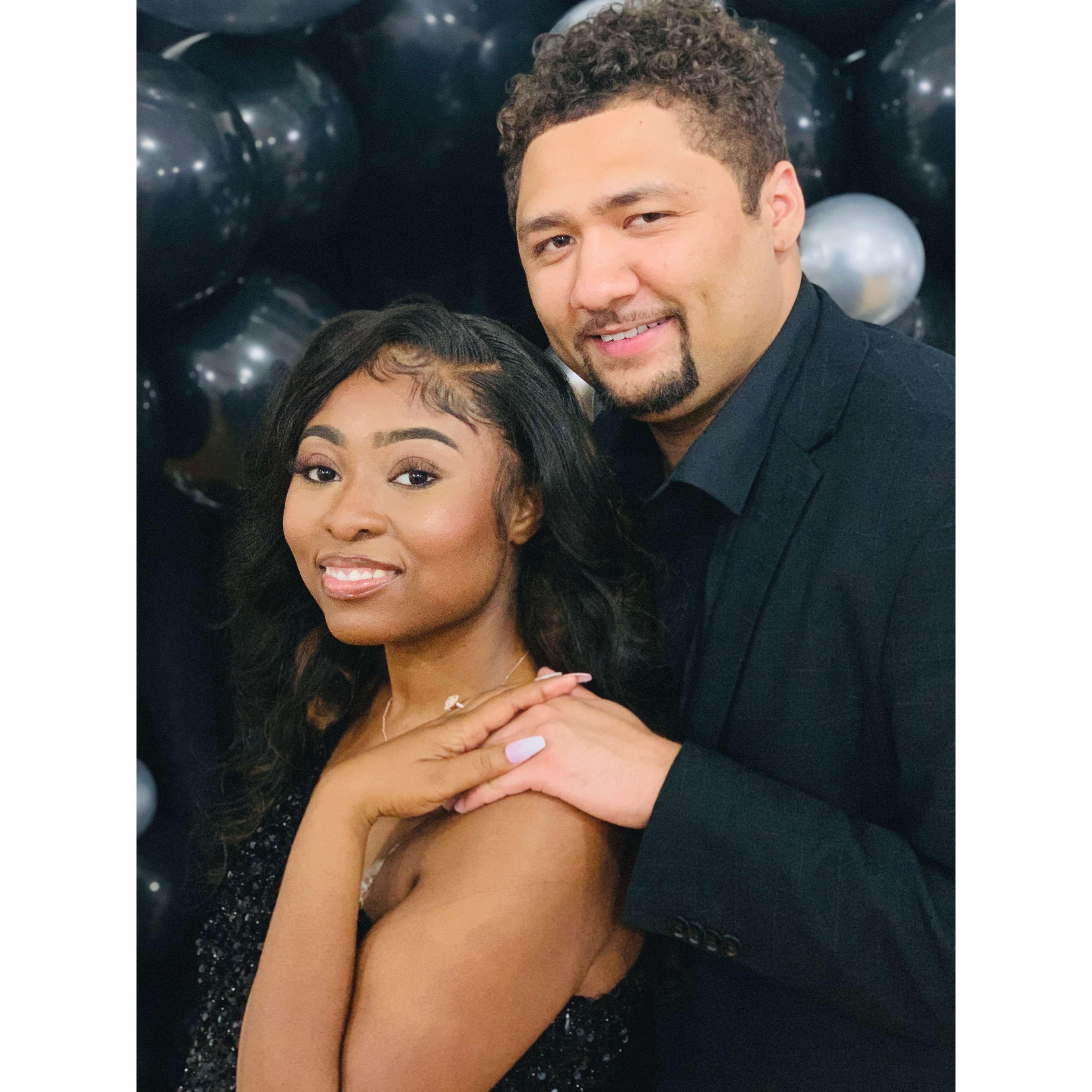 Our Engagement Party 07/03/2022: "Thee Bishop and First Lady" pose!