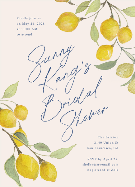 Sorbetto Portrait | Linen | Zola Wedding & Bridal Shower Invitations