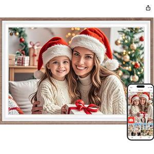 Frameo 10.1" Digital Picture Frame (Brown & White)