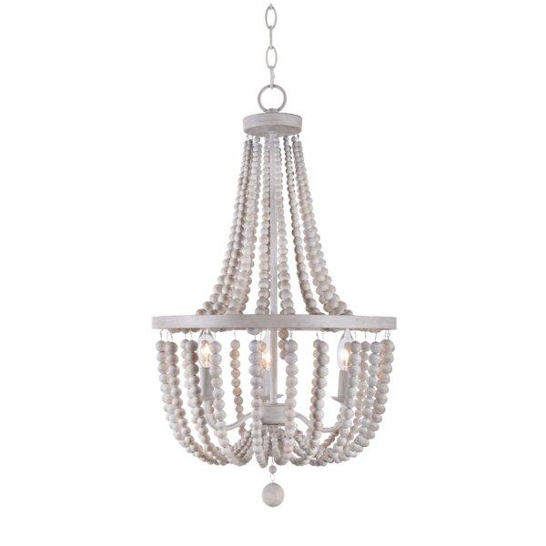 World Menagerie Louis White 3-Light Chandelier
