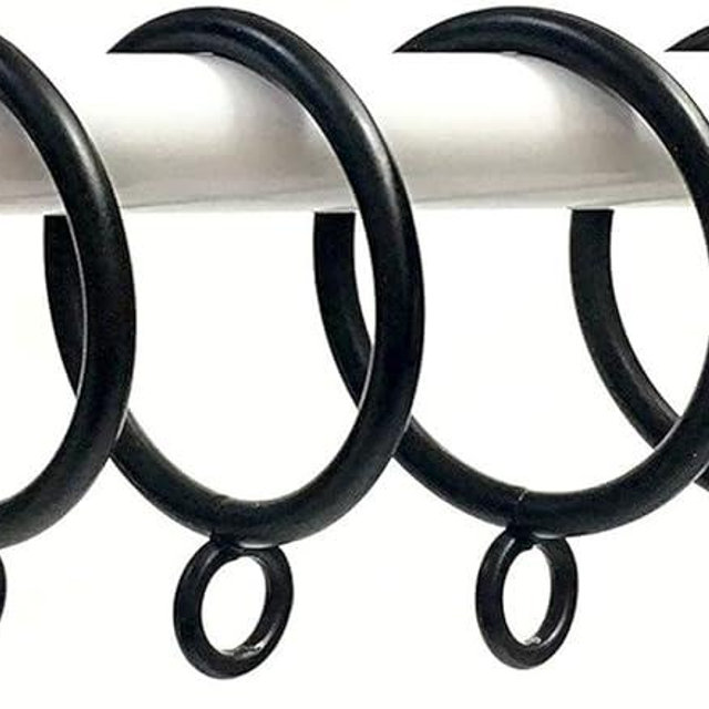 Jocon HD6038Q Drapery Curtain Rings, Eyelet Rings, 1.5 Inch Inner Diameter (40, Black)