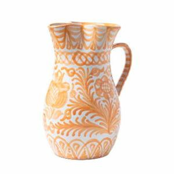 Casa Melocoton Large Pitcher with Hand-painted Designs