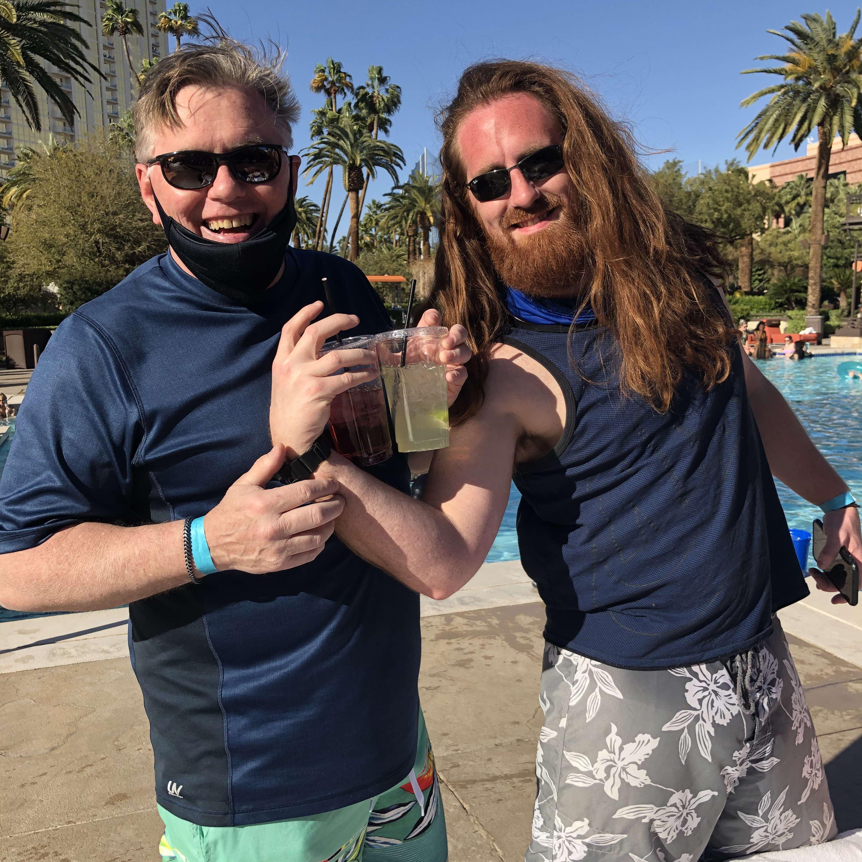 Mike & Robert poolside in Vegas