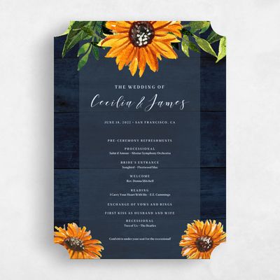 Blue Ticket Wedding Program - Sunnyridge
