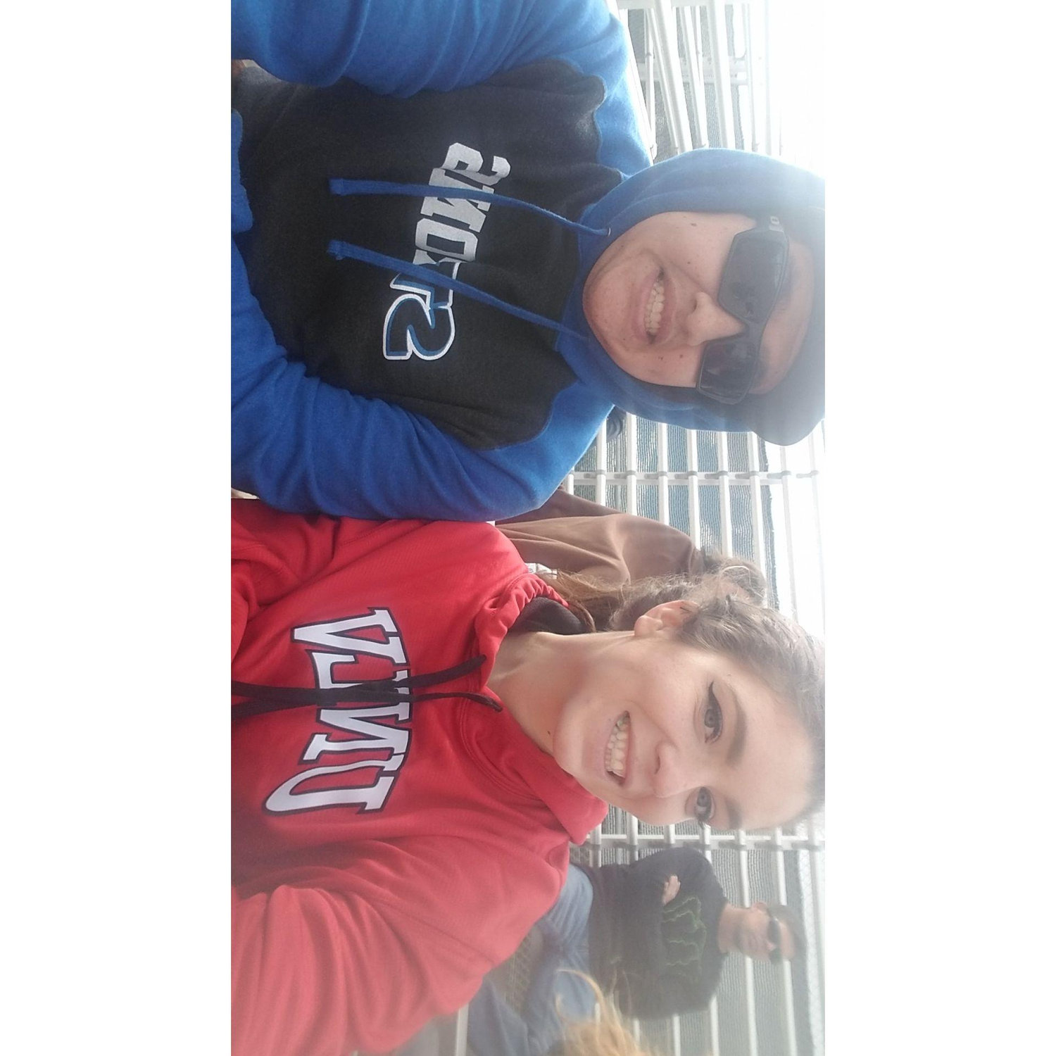Us watching our brothers play baseball