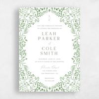 Green Wedding Invitation - Ronneby Portrait