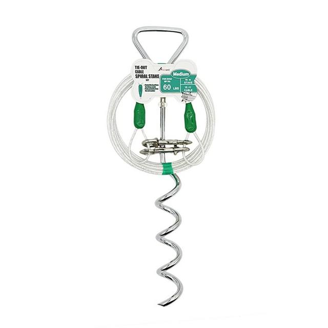 Petest Reflective Tie-Out Cable for Dogs Up to 35/60/90/125/250 Pounds, 15ft 25ft 30ft Length Available
