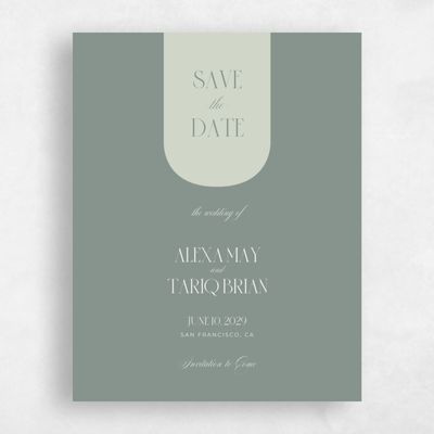 Deep Sage, Green Wedding Save the Date - Dempsey Portrait