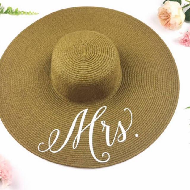 Mrs Floppy Sun Hat - Sequin Sun Hat - Bride Hat - Beach hat - Custom floppy hat