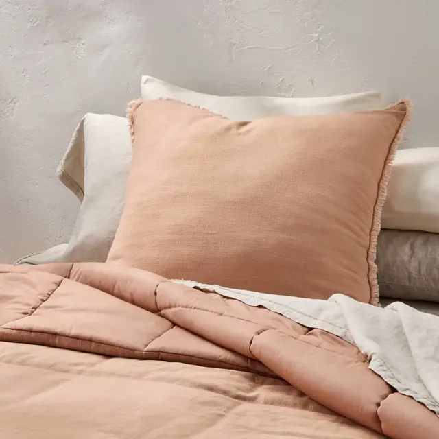 Euro Heavyweight Linen Blend Decorative Throw Pillow Light Adobe Clay - Casaluna™
