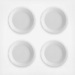 Antique White Dipping Plate, Set of 4