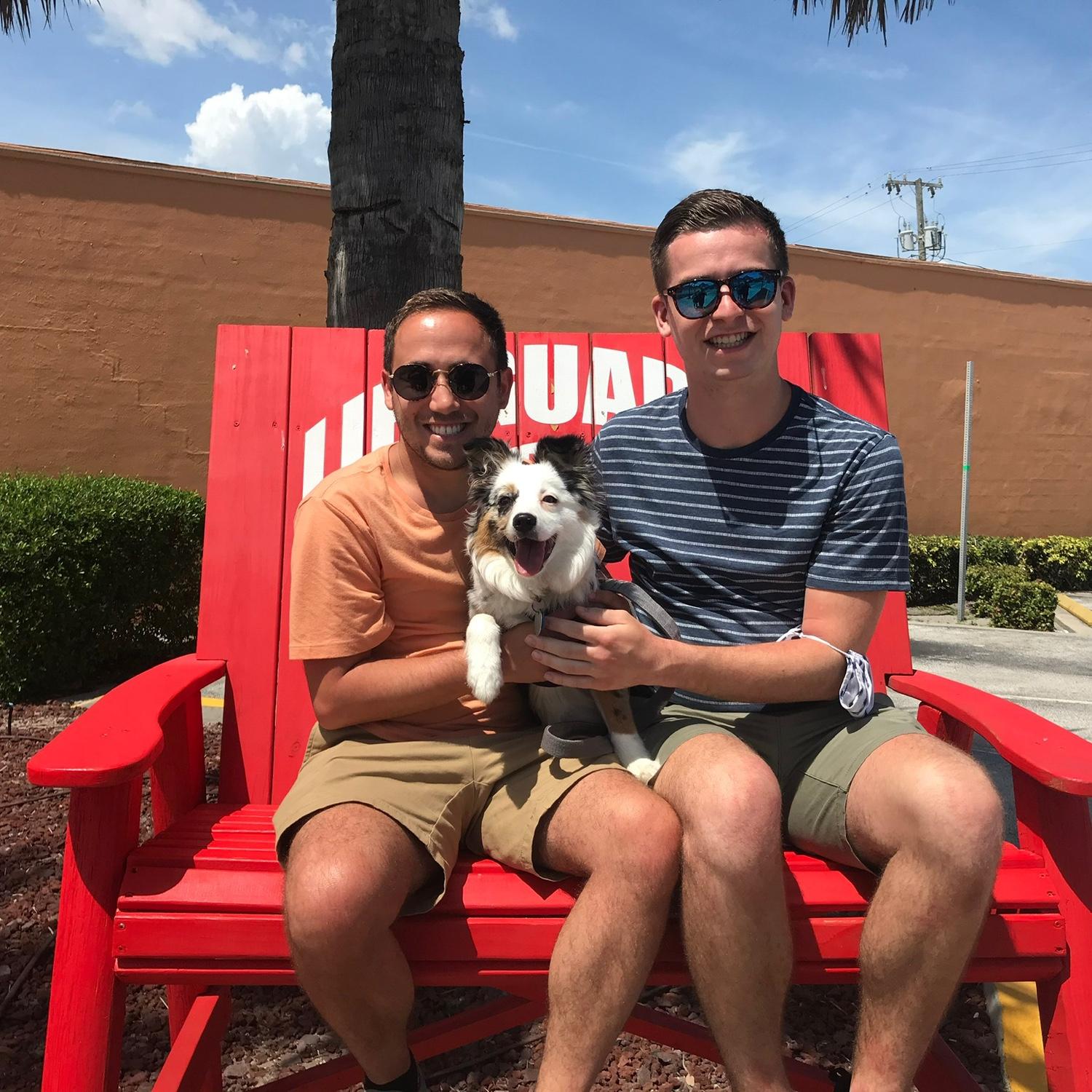 Us with Wally in Cocoa Beach, Florida - March 2021