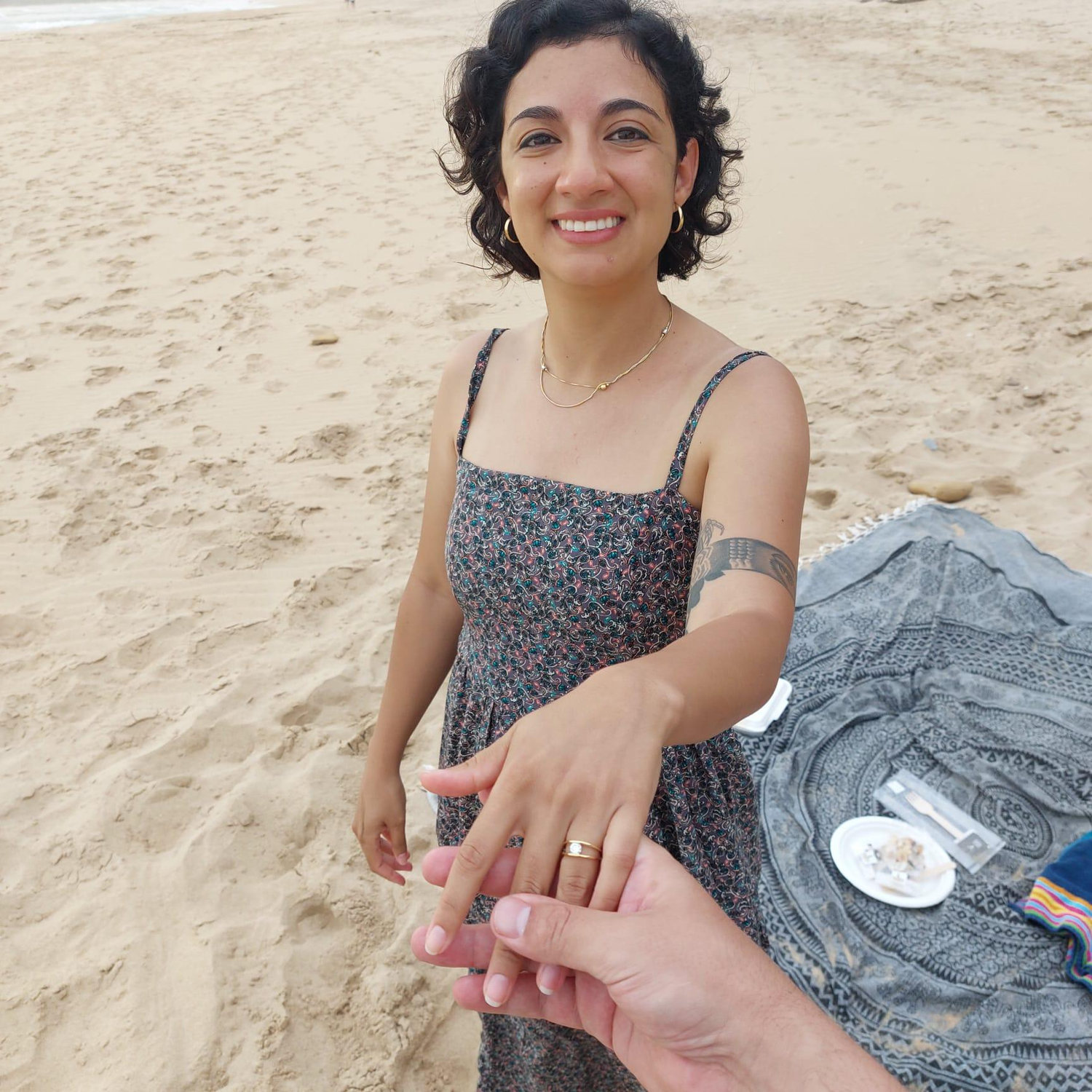 After scrambling to get the ring and the video sorted for a "Valentine's Day photo" without her realising what was happening, she said YES!