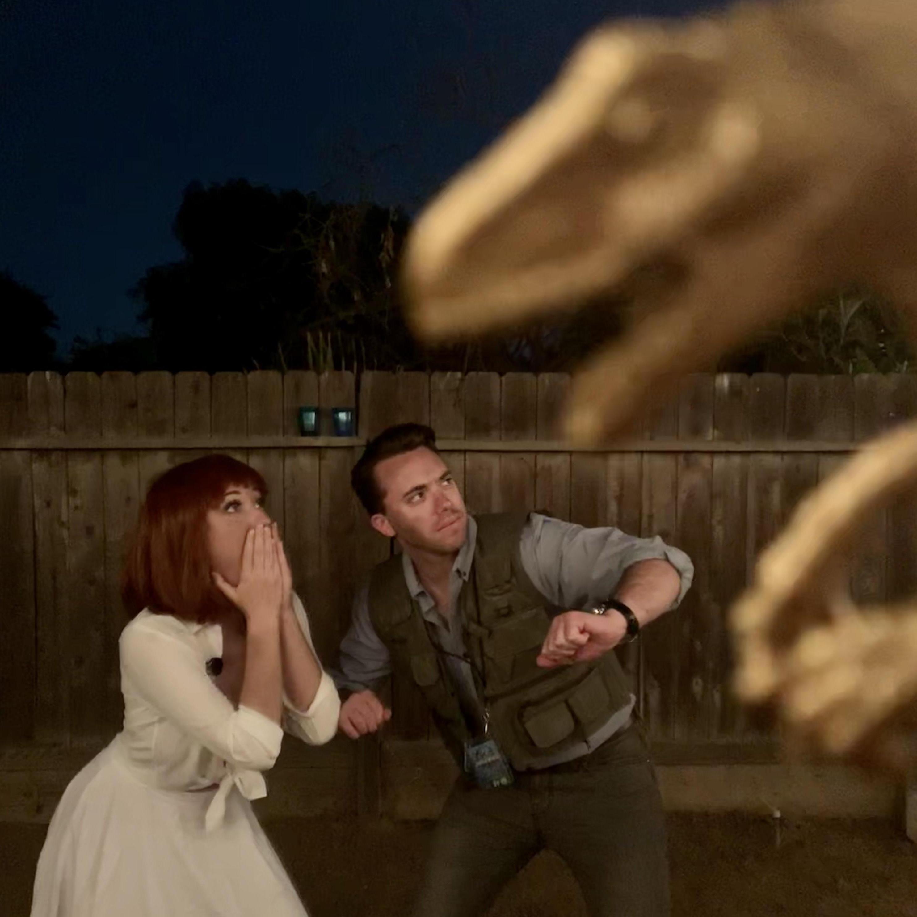Owen Grady and Claire Dearing. Not pictured: Raptor Scout