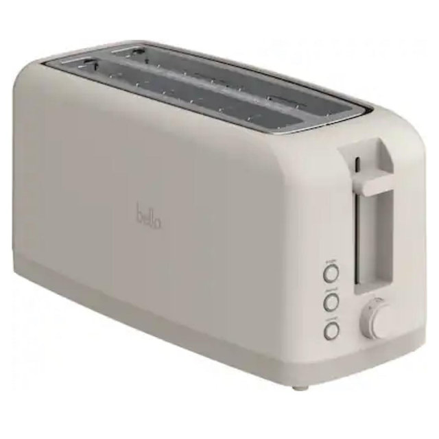 Bella - Fits-anywhere Kitchenware: 4-Slice Slim Toaster with Long Wide Slots - Oatmilk