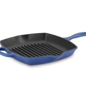 Le Creuset Signature Square Grill Pan, 10", Lapis