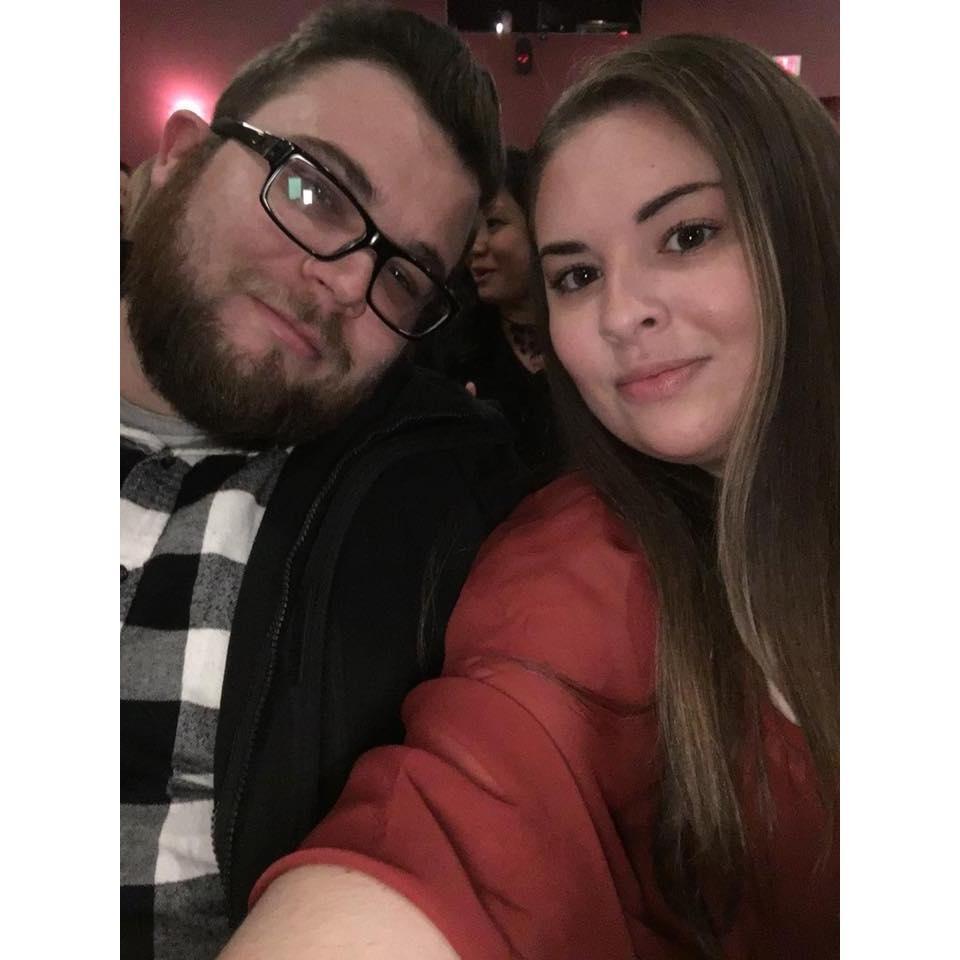 He enjoys most of the theatre we go to