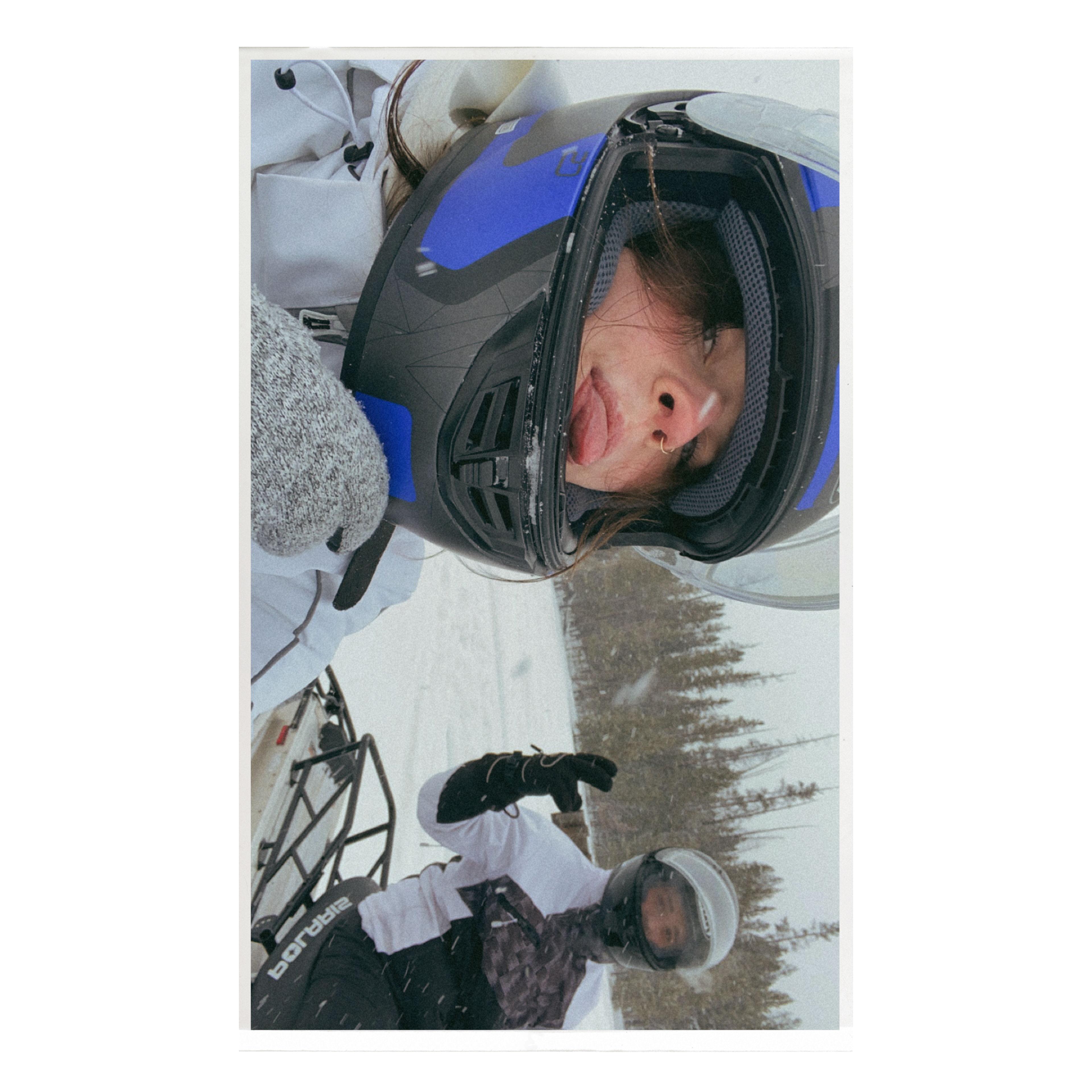 We went snowmobiling in Idaho during a complete white out. In hind sight we probably shouldn't have, but it's an adventure we won't forget.