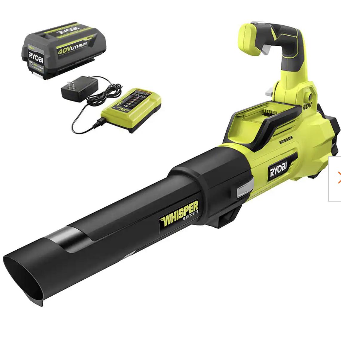 RYOBIONE+ 120 MPH 18V Lithium-Ion Cordless Battery Hard Surface Leaf Blower/Sweeper (Tool Only)