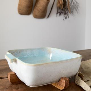 Eivissa 2-Piece Square Baker & Wood Trivet Set