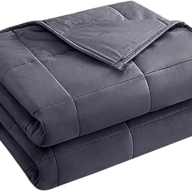 yescool Weighted Blanket for Adults (20 lbs, 48" x 72", Grey) Cooling Heavy Blanket for Sleeping Perfect for 140-160 lbs, Twin Size Breathable Blanket with Premium Glass Bead, Machine Washable