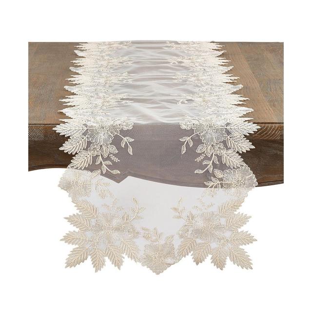 Saro Lifestyle Fancy Floral Embroidery Runner