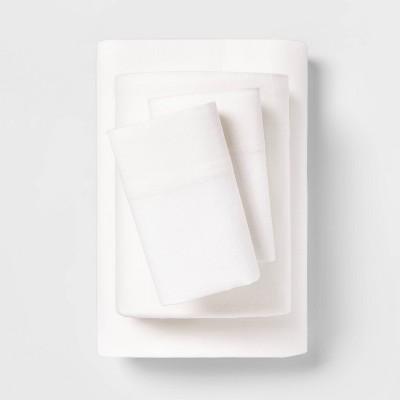 Queen Solid Flannel Sheet Set Ivory - Wondershop&#8482;