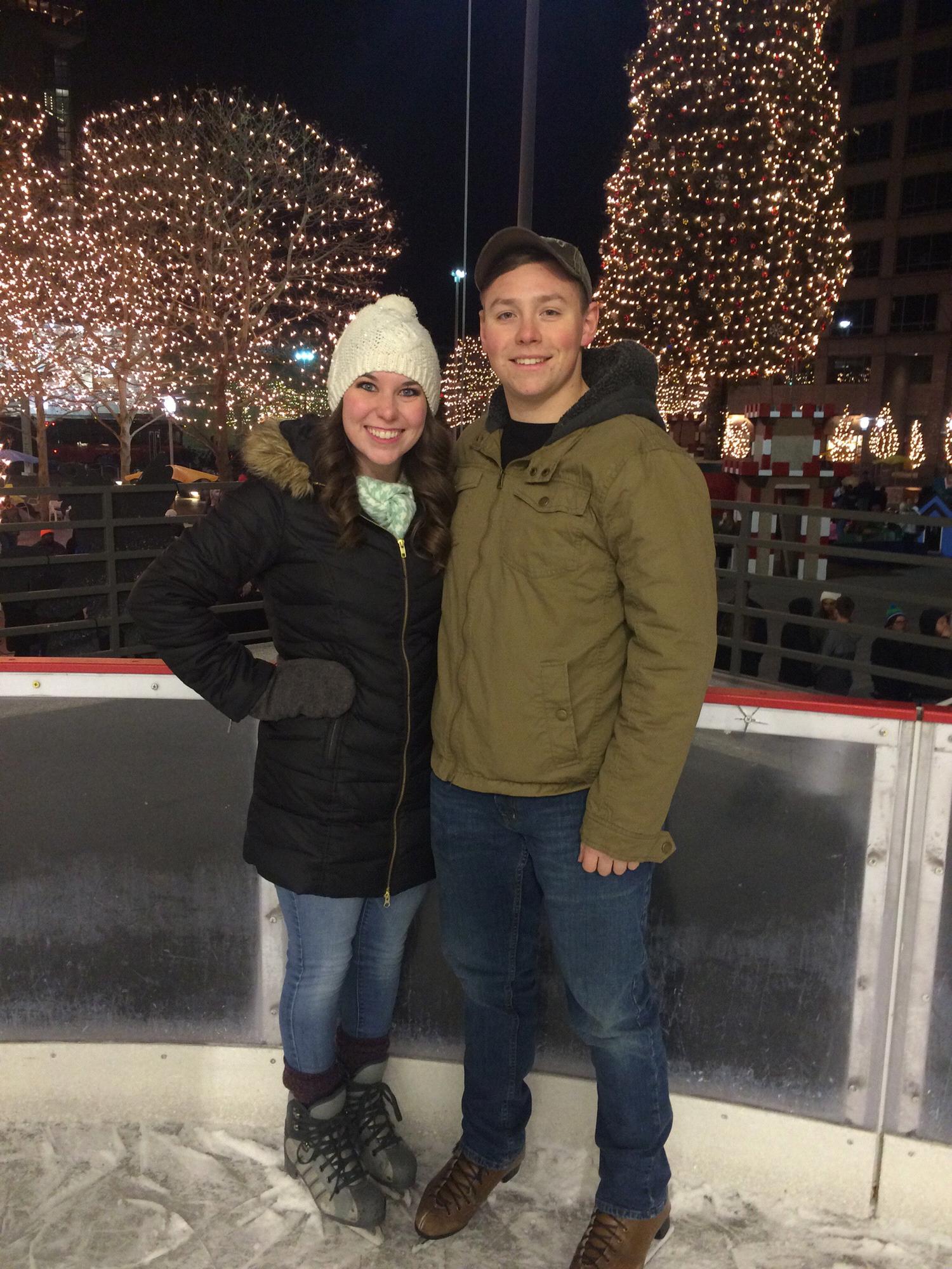 Our first time ice skating together at the Crown Center in Kansas City. #2017