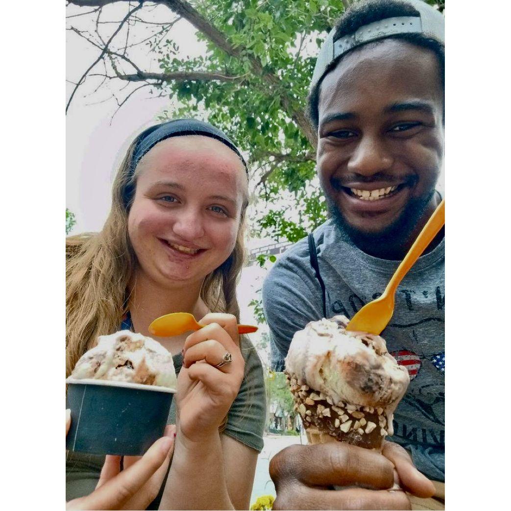 Our second date: ice cream and a cute restaurant
