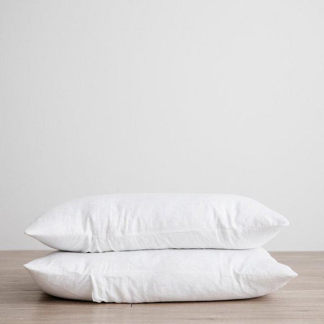 Set of 2 Linen Pillowcases - White