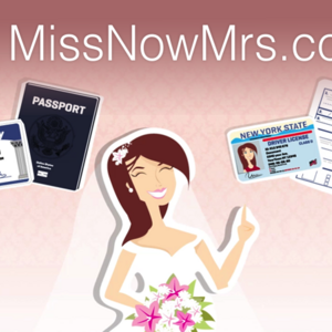 Miss Now Mrs. Name Change Gift Card