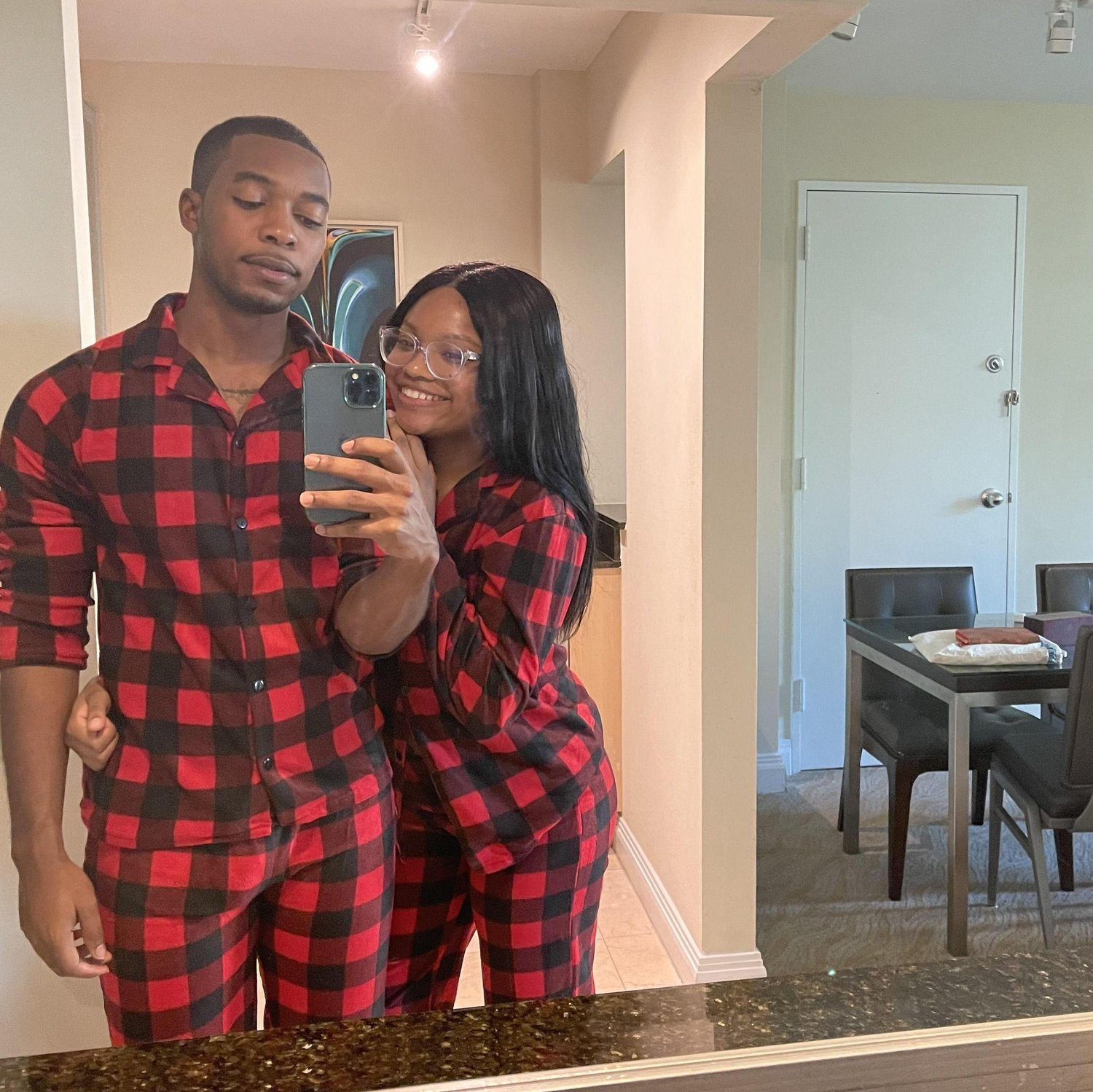 First Christmas with matching jammies