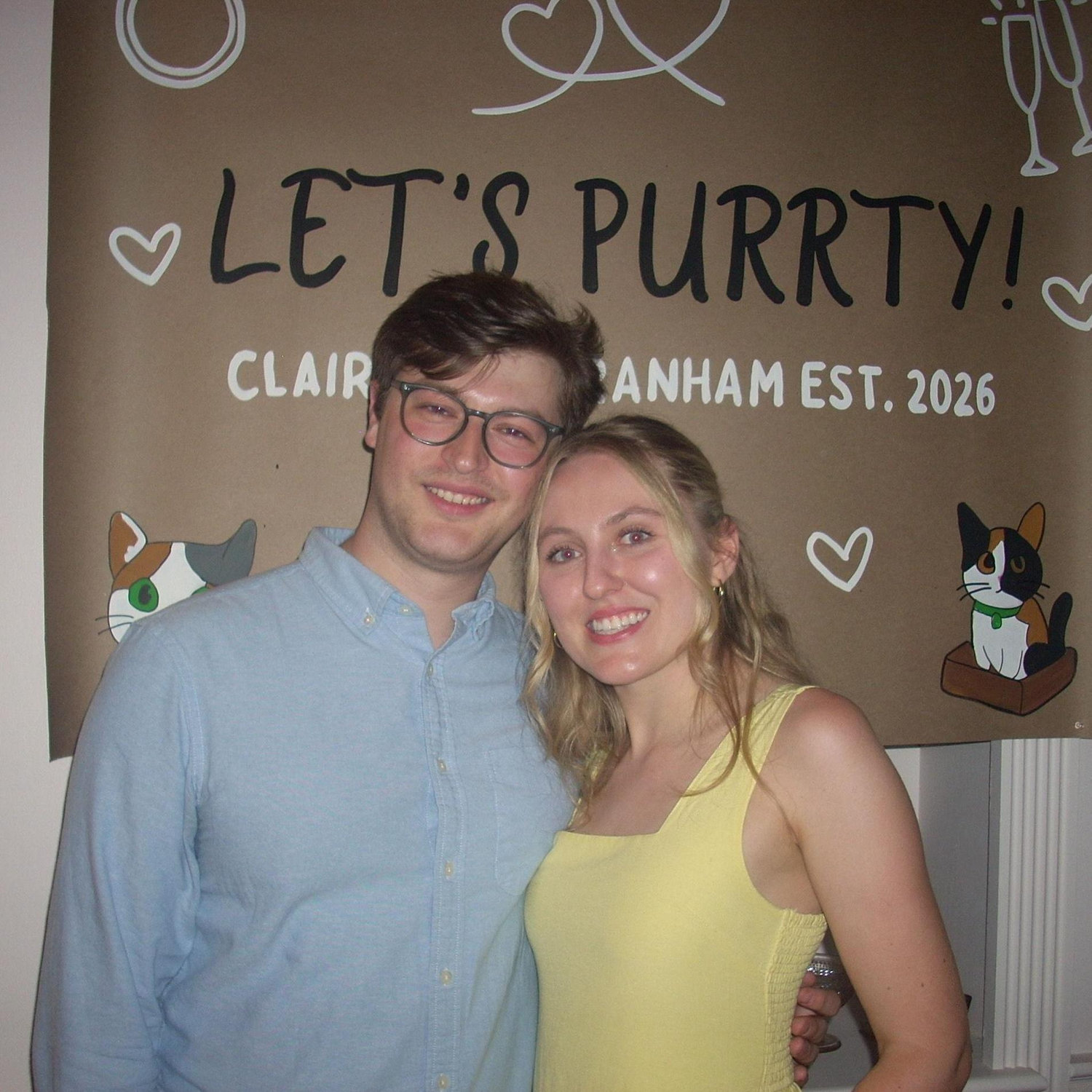 Our cat-themed engagement party with our besties (thanks Alice 🥰 for the party) (thanks Daniel 🥰 for the digital camera)
