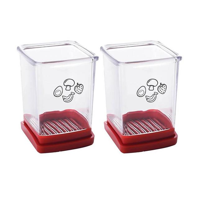 365Home 2-Pack Cup Slicer, Fruit and Vegetable Fast Slicer, Stainless Steel Fruit Slicer Cup Egg Slicer, Strawberry Cutter, Quickly Making Fruit Vegetable Salad Banana Slicer