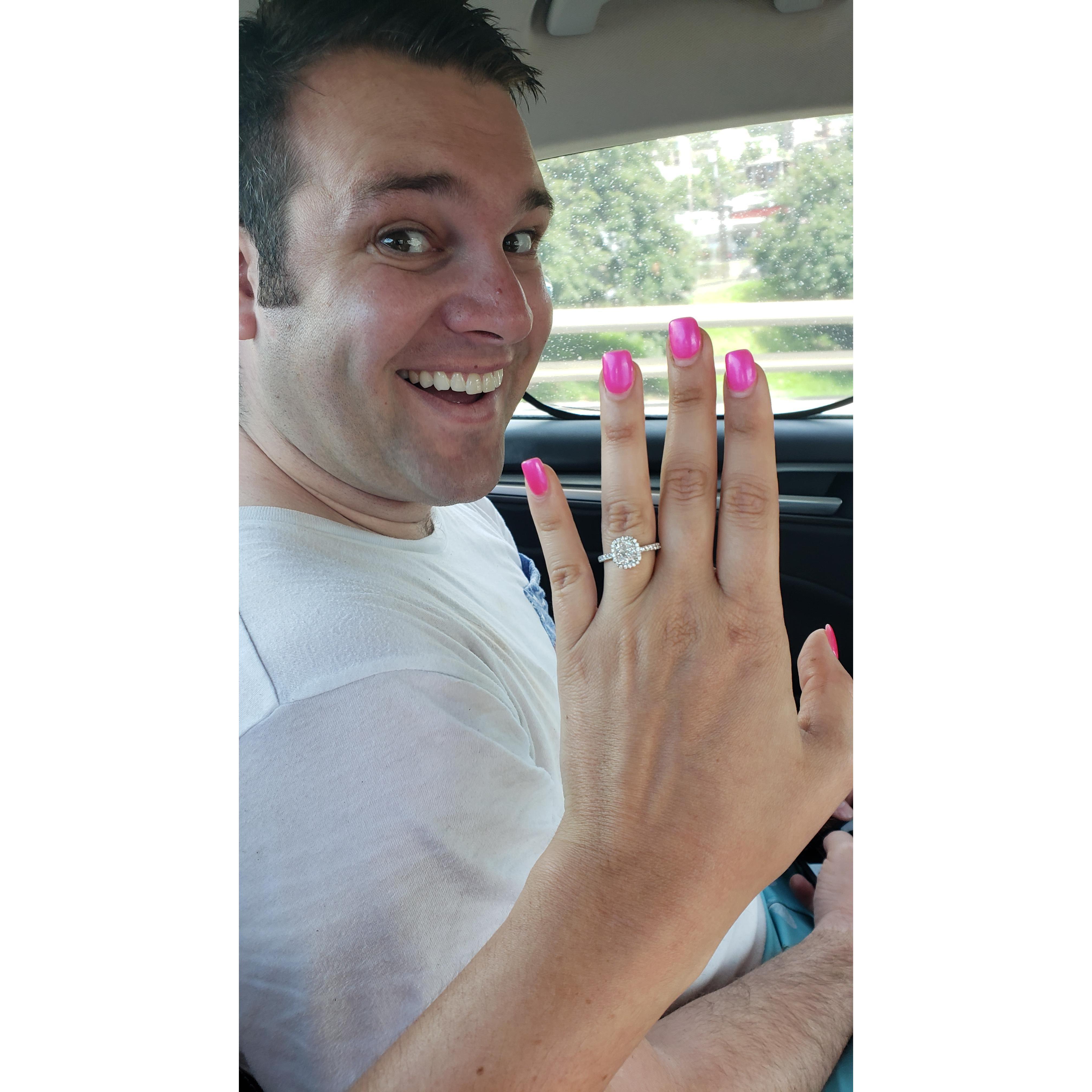 Brennan picked out this ring all by himself and Nicole is OBSESSED