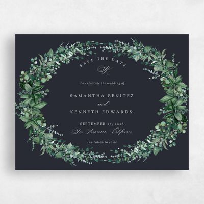 Ebony, Black Wedding Save the Date - Elowen Landscape