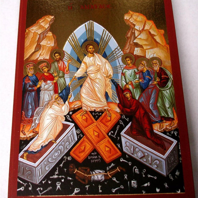 Resurrection of Jesus Christ Redemption Adam and Eve Easter Icon Icon Icone Ikona resurrection of Jesus Christ Easter gift Communion gift