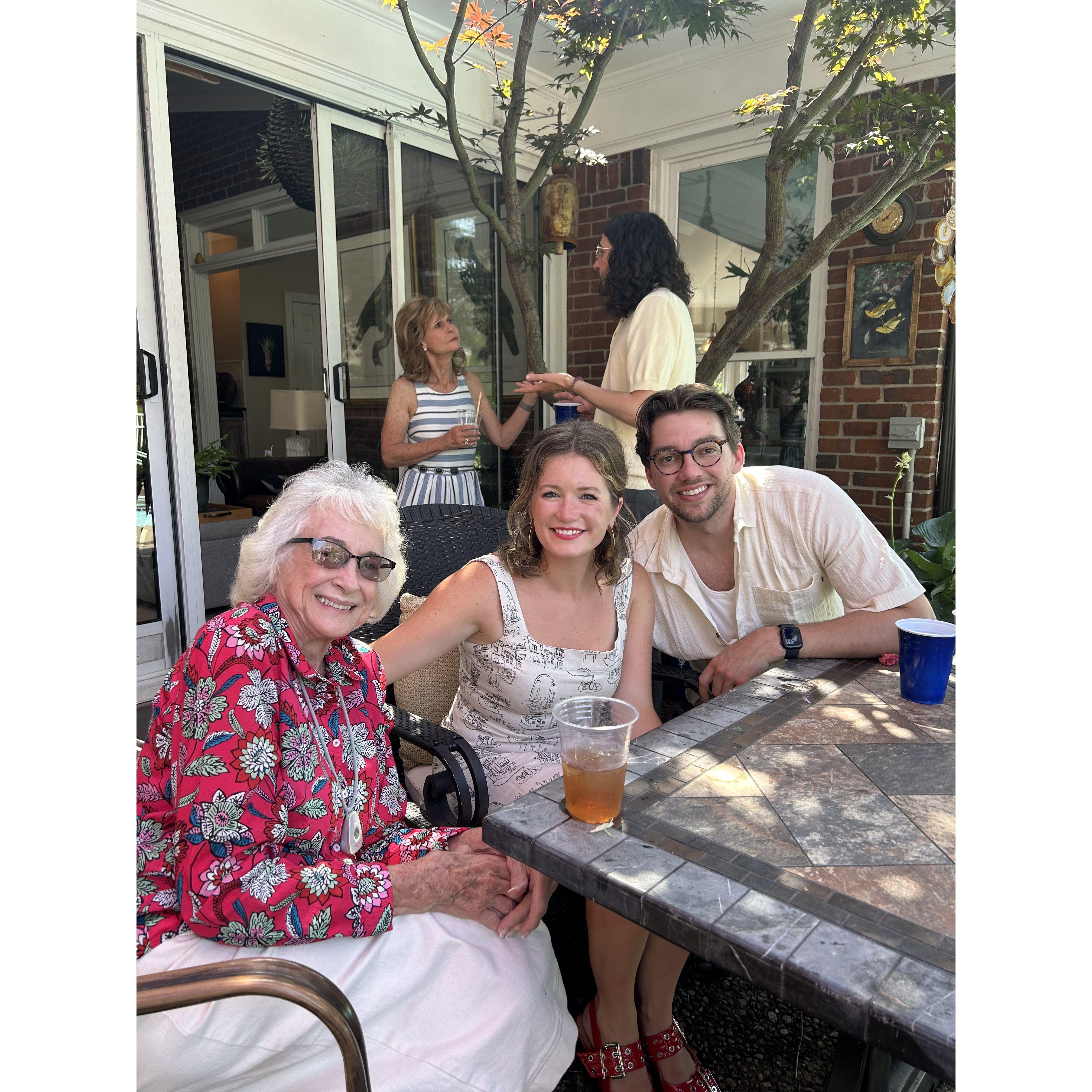 Brian and Cayleigh with Mark's mother, Jane Stewart