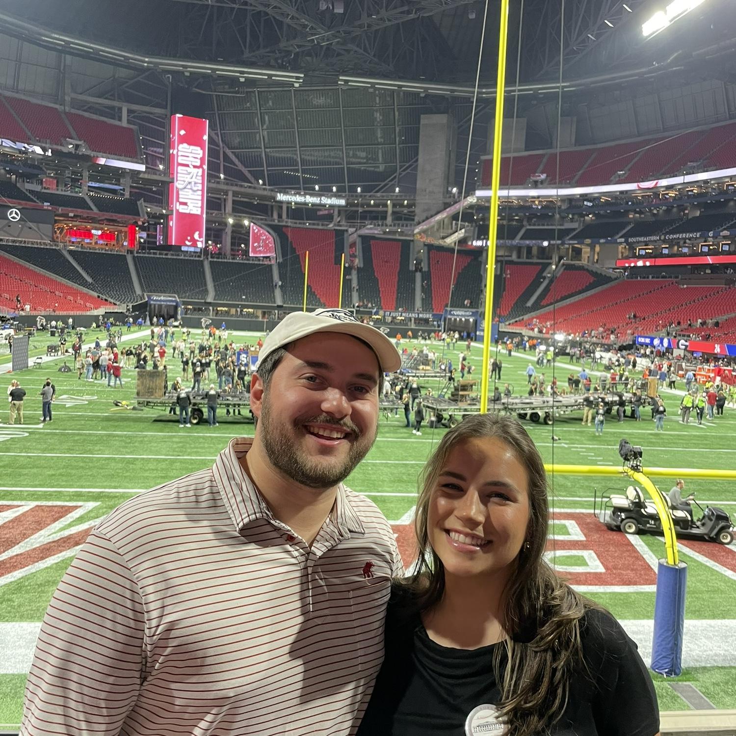 SEC Championship 2023! The tickets were a birthday present to Kate from Jack, thank god the tide won lol