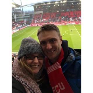 Watching FC Utrecht in the Netherlands. They won 5-0.