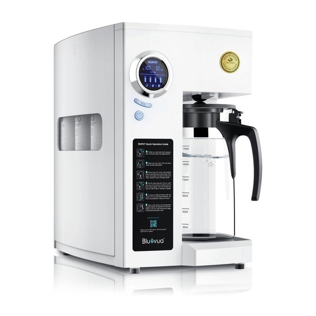 Bluevua RO100ROPOT Countertop Reverse Osmosis Water Filter System, Portable RO Filtration with Remineralization, No Installation, WQA Certified - ROPOT, 5-Stage RO