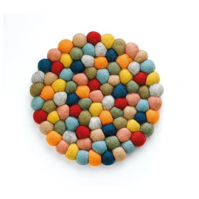 CILIO Virgin Wool Trivet "Colore", Round, 8" Dia.