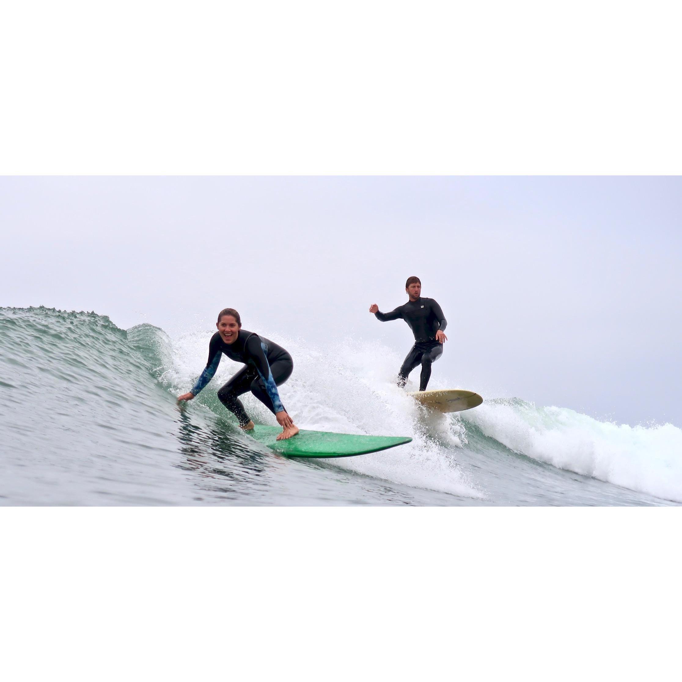 Sharing a wave together! We call these "rafiki waves."
