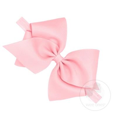 Mini King Classic Grosgrain Bow on Baby Band, Light Pink