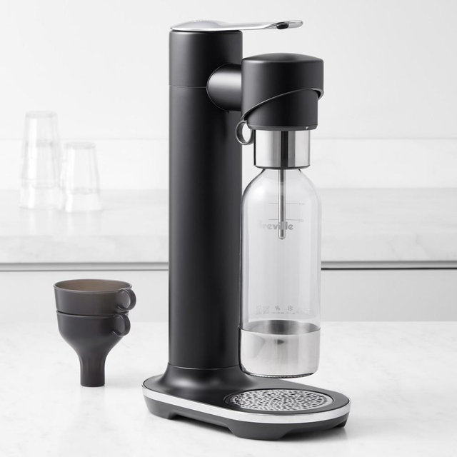 Breville InFizz Fusion Sparkling Beverage Maker without CO2 Cylinder, Black Truffle