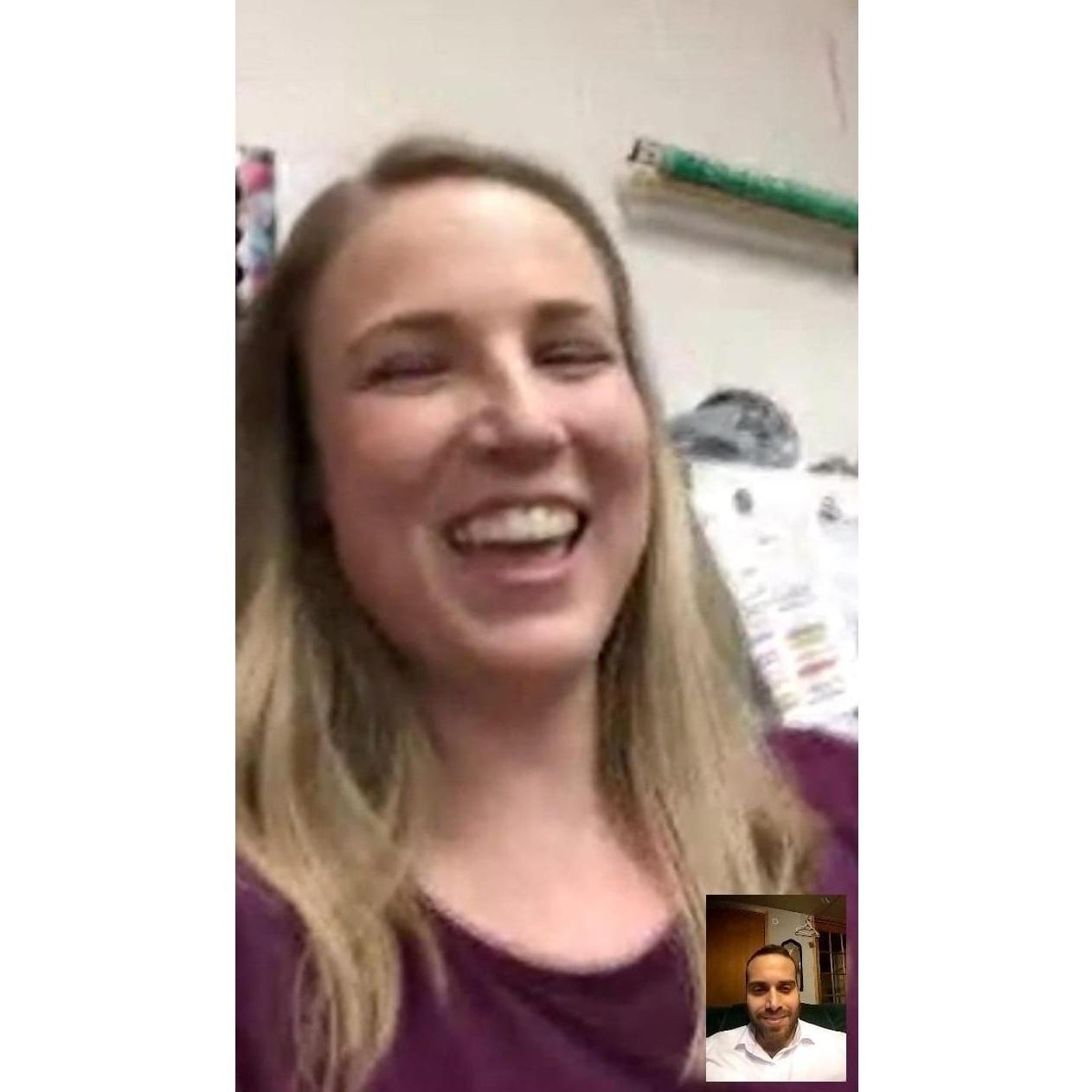 Our first video call.